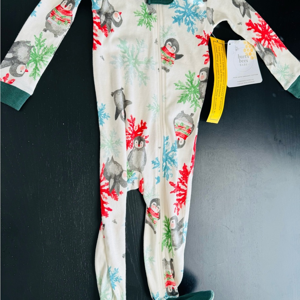 Burt's Bees Festive Penguin One Piece - Cream, Red, Green